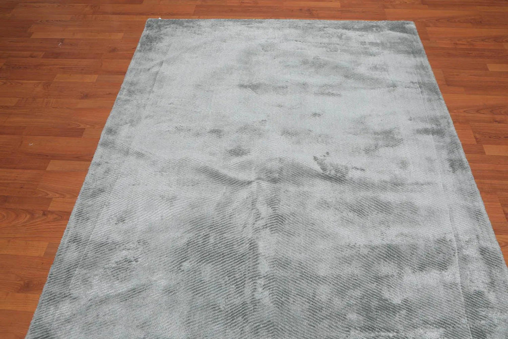 5' x 7' Handmade Loop & Cut Pile 100% Bamboo silk Moden Area rug Aqua