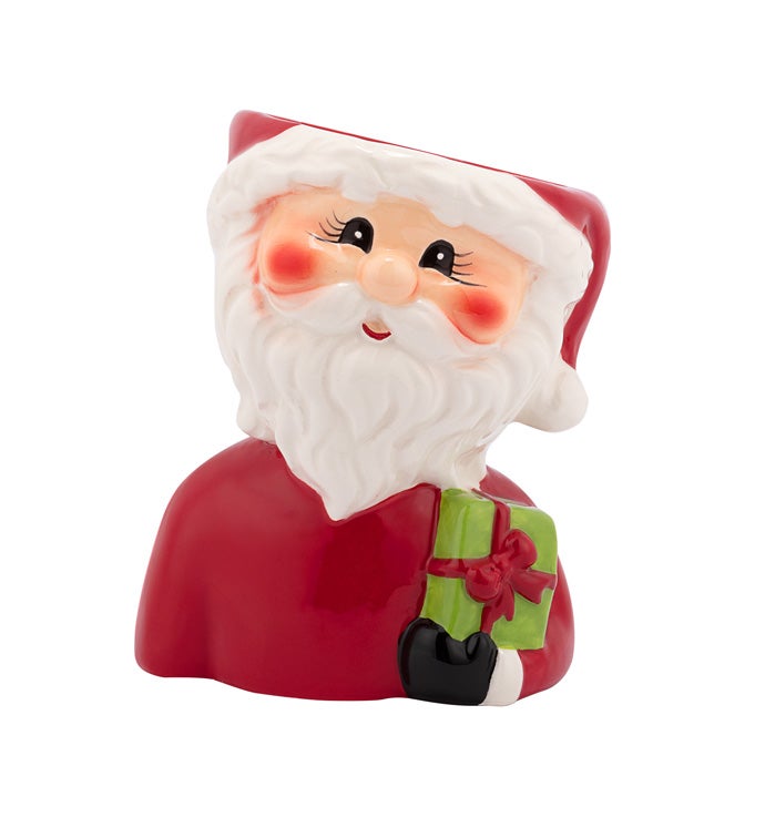 Christmas Carousel Collection - 4.5" Retro Santa Planter-0