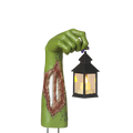 16" Lighted Resin Halloween Monster Hand Pathway Marker with Lantern